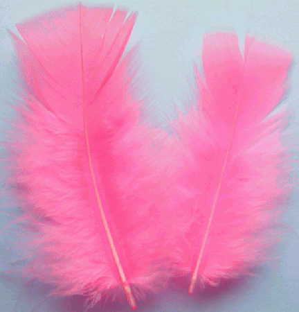 Hot Pink Turkey Plumage Feathers - 1/4 lb