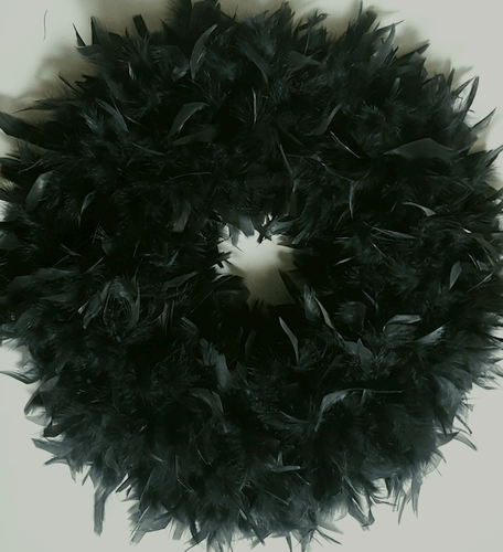 Dark Grey Feather Wreath