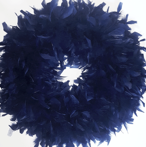 Navy Blue Feather Wreath
