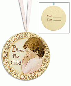 Praying Baby Girl Decorative Crib Keepsake Medal
