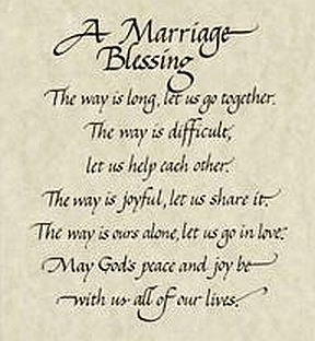 A Marriage Blessing Art Print in Calligraphy