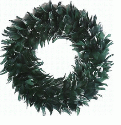 Green Coquille Christmas Wreath - Nicely Glittered! ONLY 3 LEFT