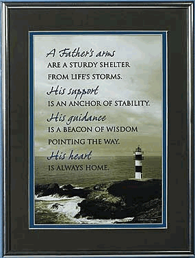 Fathers Arms...Always Home Framed Print