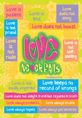 Love Never Fails Bible Posters