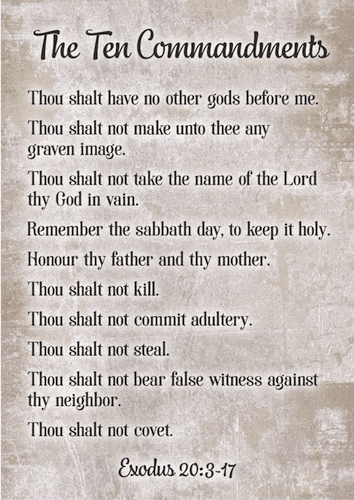 Ten Commandments Bible Posters