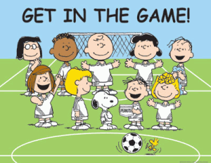 Get in the Game Charlie Brown Peanuts Poster