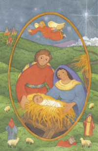 Posters - Christs Birth Hillside Nativity Poster - Small