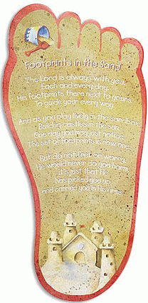Footprints in the Sand for Kids Wall Plaque