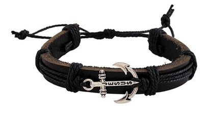 Anchor Leatherette Bracelet