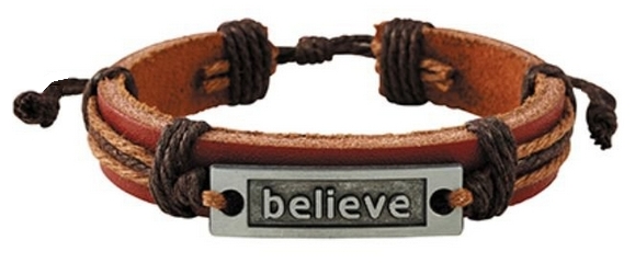 Believe Leatherette Bracelet