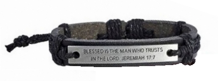 Blessed is the Man Leatherette Bracelet