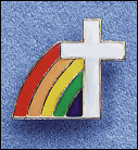 Mini Rainbow Cross Lapel Pin