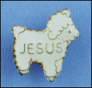 Jesus is the Lamb Lapel Pin - White