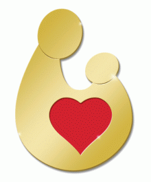 Mother and Child Gold Pin