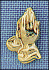 Praying Hands Lapel Pin - Gold