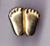 Pro-Life Footprints Lapel Pin - Gold