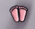 Pink Baby Girl Footprints Lapel Pins