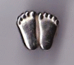 Pro-Life Footprints Lapel Pin - Silver