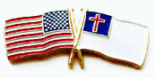 US & Christian Flag Lapel Pins