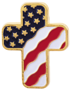 Flag Cross Lapel Pins