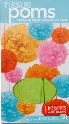Pom Pom Tissue Party Balls - Lime Kit - 3 pc