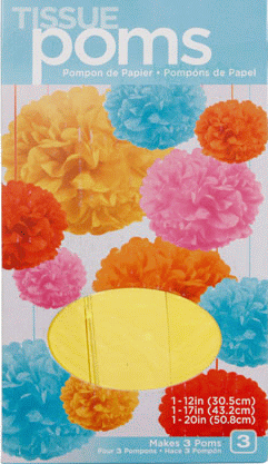 Pom Pom Tissue Balls - Yellow 3 pc - ON SALE