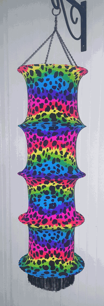 Leopard Print Spandex Rainbow Chandelier Lantern
