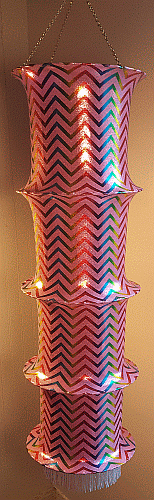 Pink Metallic Zig Zag Spandex Lantern