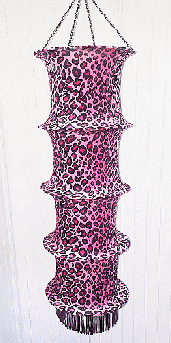Pink Leopard Print Velvet Lantern