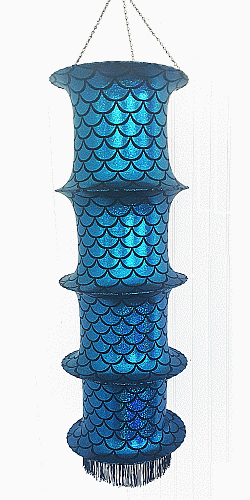 Turquoise Mermaid Spandex Lantern - Metallic