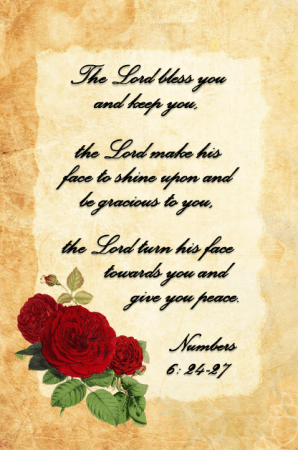 The Lord Bless You Pocket Card - Note w/Roses