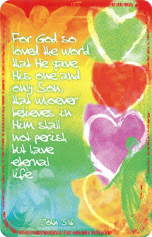For God so Loved Hearts Pocket Card