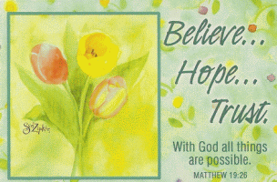 Believe, Hope, Trust, Pocket Card