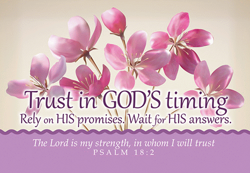 Trust in Gods Timing Floral Pocket Card