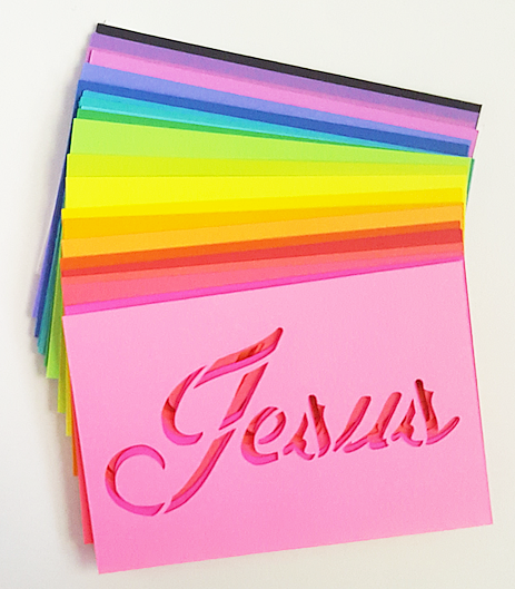 Name of Jesus Cut-Out Mini Cards - Rainbow Pkg