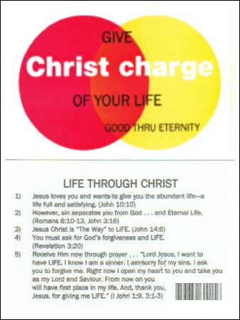 Give Christ Charge of Your Life Pocket Card