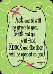 Ask Seek Knock Pocket Card