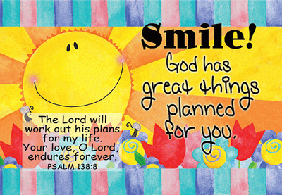 Smile God has Great Plans Pocket Card