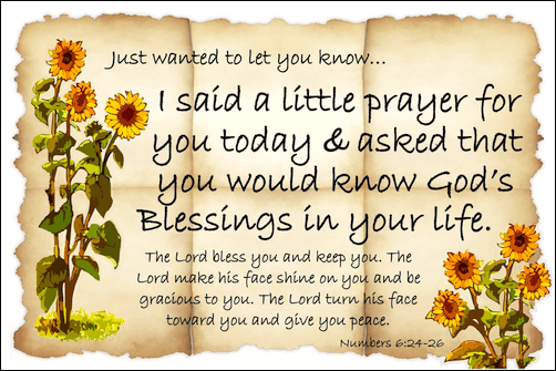 Prayer for You Sunflower Pocket Card