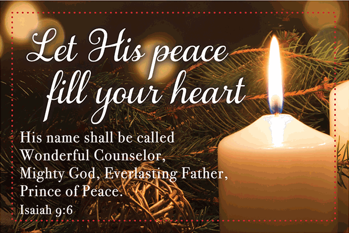 Let His Peace Fill Your Heart Pocket Card