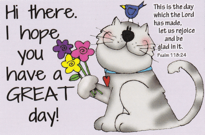 Have a Great Day Smiling Cat Pocket Cards