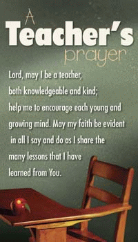 Teachers Prayer Pocket Card