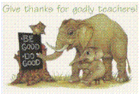 Thanks for Godly Teachers Critter Pocket Card