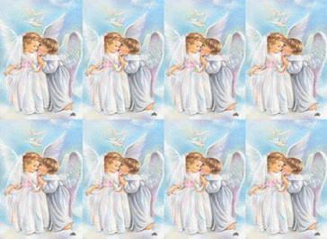 Girl with Angel Pocket Cards - Sheet of 8
