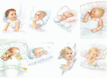 Old Fashioned Baby Pocket Cards - Sheet of 8
