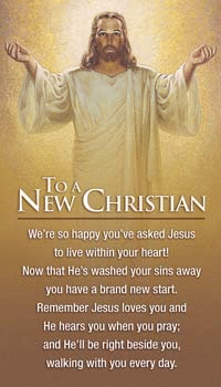To A New Christian Keepsake Witnessing Card