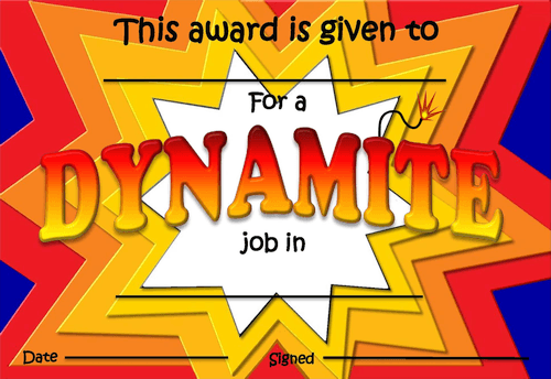 Dynamite Certificate