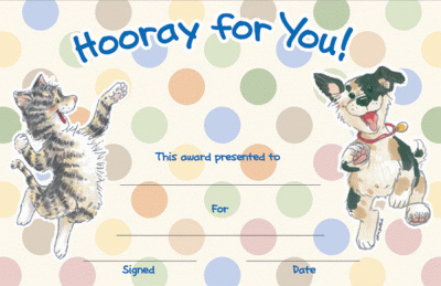 Hooray for You Dog & Cat Certificate