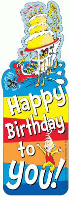Dr Seuss Happy Birthday Bookmark