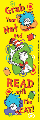 Read with the Cat Dr Seuss Bookmark